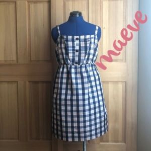 Anthropologie Maeve Dress blue plaid pattern